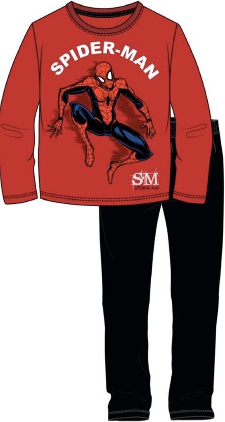 Spiderman pyjama - rood - zwart - maat 104 / 4 jaar | bol.com
