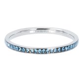 iXXXi JEWELRY - Vulring - Zirconia ring Light Saphire - Zilverkleurig - 2mm - Maat 20