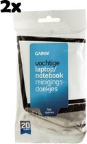 2x20 stuks Beeldscherm reinigingsdoekjes XL| Vochtige laptop notebook reiniger | Schermreiniger | Schermreiniging Ieder type beeldscherm | TFT LCD DISPLAY SMARTPHONE| Krasvrij en geen strepen