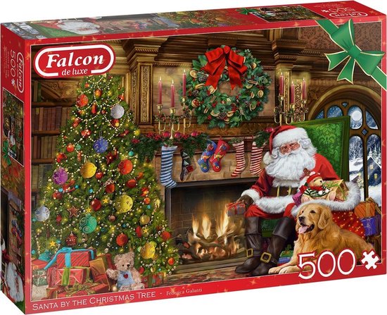 Falcon puzzel Santa by the Fireplace - Legpuzzel - 500 stukjes | bol.com