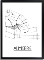 DesignClaud Almkerk Plattegrond poster A3 + Fotolijst wit