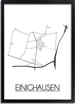 DesignClaud Einighausen Plattegrond poster A4 + Fotolijst zwart