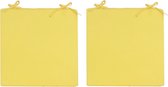 4x Stoelkussens voor binnen- en buitenstoelen in de kleur geel 40 x 40 cm - Tuinstoelen kussens