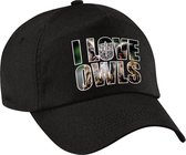 I love owls pet / baseball cap zwart voor dames en heren - Oehoe uil - dierenpetten / natuurliefhebber petten