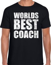 Worlds best coach / werelds beste coach cadeau t-shirt zwart heren - verjaardag kado t-shirt voor een sport / mental coach - bedankje / cadeau t-shirts L