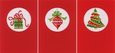 Wenskaart kit Kerst set van 3 - Vervaco - PN-0145622