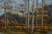 3D art Metaalschilderij bos - schilderij - wanddecoratie - woud - 120 x 80 - woonkamer slaapkamer