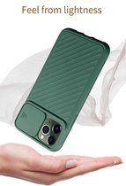 Hoge kwaliteit Silcone Camera bescherming mobiele telefoon case geschikt  voor iphone 11PRO MAX met camera schuifdeur Midnight Green