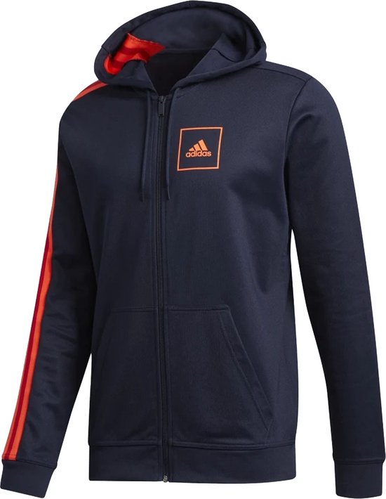 Adidas Adidas 3-Stripes Pique Fullzip Blauw Heren