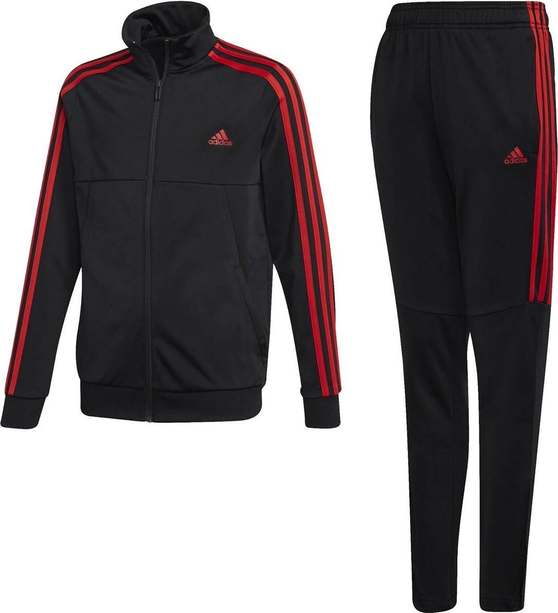 adidas Tiro trainingspak jongens zwart rood bol