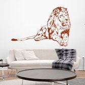Muursticker Leeuw -  Bruin -  120 x 81 cm  -  slaapkamer  woonkamer  dieren - Muursticker4Sale