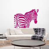 Muursticker Zebra -  Roze -  140 x 109 cm  -  slaapkamer  woonkamer  dieren - Muursticker4Sale
