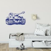 Muursticker Tank -  Donkerblauw -  120 x 80 cm  -  slaapkamer  woonkamer - Muursticker4Sale