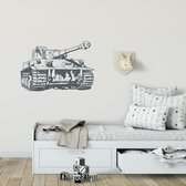 Muursticker Tank -  Donkergrijs -  80 x 53 cm  -  slaapkamer  woonkamer - Muursticker4Sale