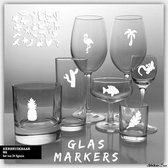 Glas Markers - 24 stuks - Wit