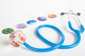 Tytan Medical Stethoscoop met acryl borststuk en verwisselbare membranen - lichtblauwe slang