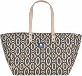 Medium canvas shopper of strandtas - Daytona turkoois/bruin