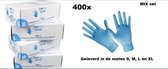 400x Mix Handschoenen nitril blauw mt.S, mt.M, mt.L en mt. XL - bacteriën virussen wegwerp handschoenen Nitril handschoen poedervrij - 400 stuks
