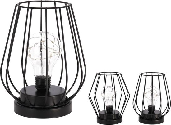 Leuke Tafellamp/Nachtlamp – Camping Lamp – LED – 17cm – Zwart | bol.com