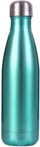 Drinkfles | Thermosfles | Geïsoleerd | Dubbelwandig | Metaal | Turqoise | 0.5 liter