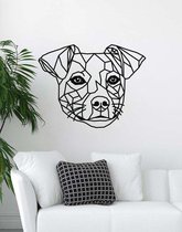 Jack Russell Geometrisch Hout 70 x 90 cm Black - Honden - Wanddecoratie
