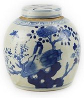The Ming Garden Collection | Chinees Porselein | Porseleinen Pot Met Vogel | Blauw & Wit