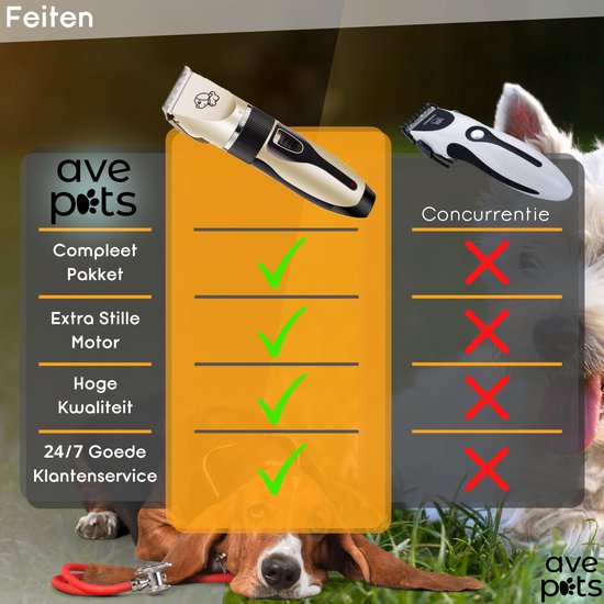 AVE Pets® Complete hondentondeuse set Draadloos tondeuse