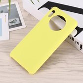 Voor Huawei Mate 30 Pro effen kleur vloeibare siliconen schokbestendige dekking beschermhoes (geel)