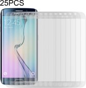 25 STUKS Voor Galaxy S6 Edge 0.2mm 9H Oppervlaktehardheid 3D Gebogen oppervlak Volledig scherm Explosieveilige gehard glasfilm (transparant)