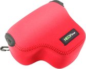 NEOpine Neopreen schokbestendige zachte draagtas met haak voor Canon PowerShot G3X camera (rood)