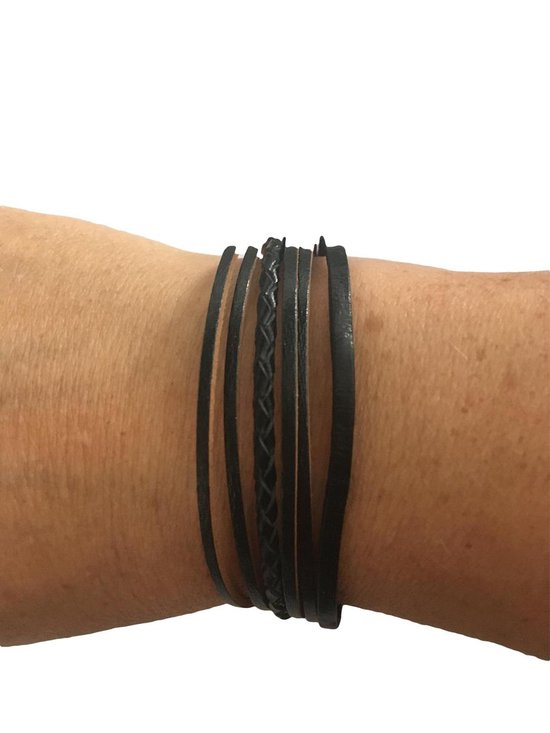 Petra's Sieradenwereld - Leren armband zwart met magneetsluiting (10244) |  bol.com
