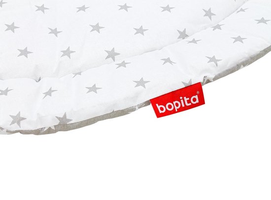 Bopita Rondo Boxkleed - Ø95 cm - Stars Grey/White - Bopita
