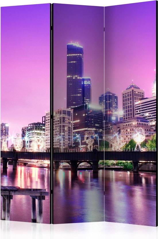 Kamerscherm - Scheidingswand - Vouwscherm - Purple Melbourne [Room Dividers] 135x172 - Artgeist Vouwscherm