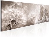 Schilderijen Op Canvas - Schilderij - Cherubs and the Dandelion 135x45 - Artgeist Schilderij