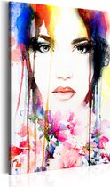 Schilderijen Op Canvas - Schilderij - Colourful Lady 40x60 - Artgeist Schilderij