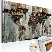 Schilderijen Op Canvas - Afbeelding op kurk - Wooden Border [Cork Map] 120x80 - Artgeist Schilderij