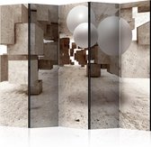 Kamerscherm - Scheidingswand - Vouwscherm - Concrete Maze II [Room Dividers] 225x172 - Artgeist Vouwscherm