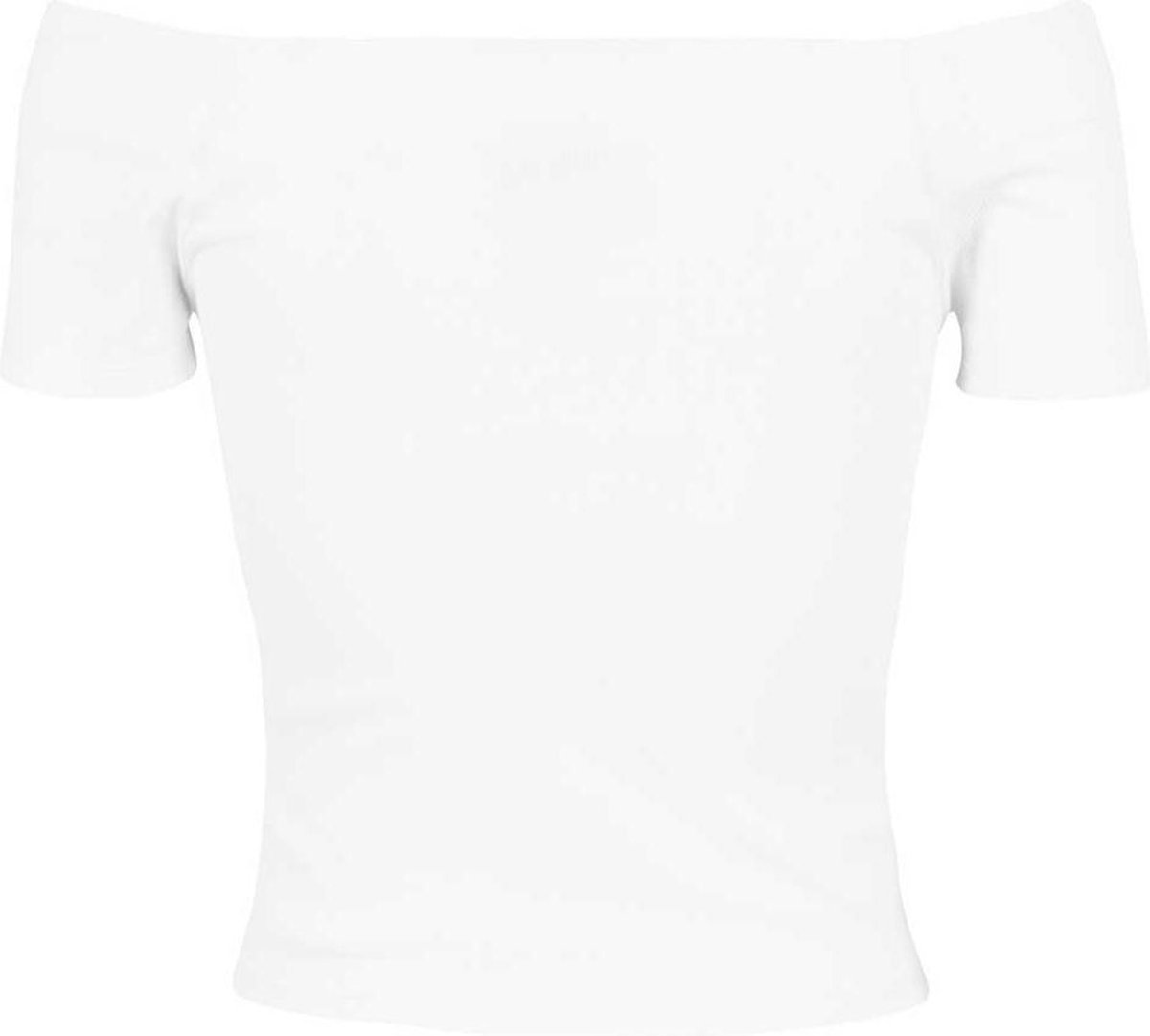 Urban Classics Off Shoulder Rib Crop top XL Wit