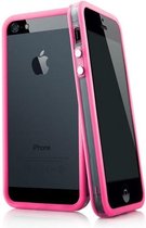 Apple iPhone SE smartphone hoesje siliconen bumper case transparant roze