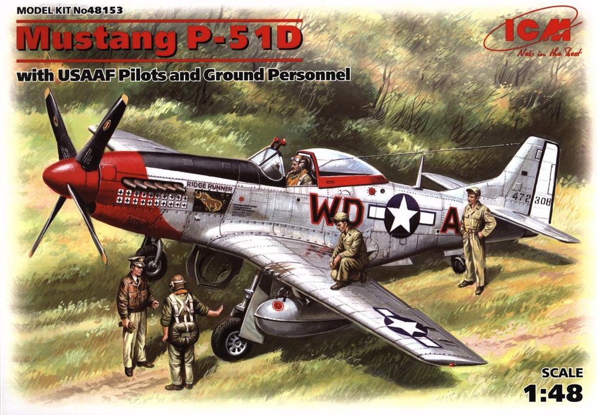 ICM Mustang P-51D with USAAF Pilots and Ground Personnel + Ammo by Mig lijm - ICM