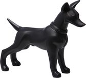 Zwarte hond - 55 cm lang - 43 cm hoog - kunststof