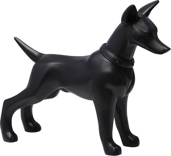 beginnen lid Aubergine Zwarte hond - 55 cm lang - 43 cm hoog - kunststof | bol.com