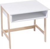 Houten bureau wit open