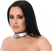 Rimba Bondage Play Leren collar met gepolijst metaal en luxe hangslot