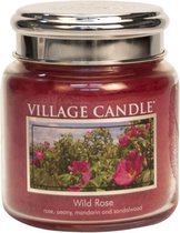 Village Candle Medium Jar Geurkaars - Wild Rose