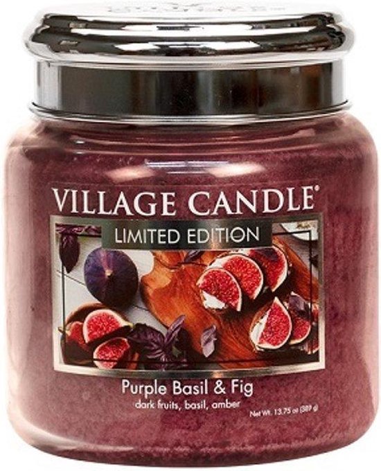 Village Candle Medium Jar Geurkaars Purple Basil & Fig