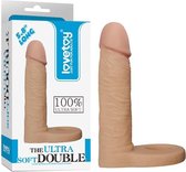 Lovetoy Voorbinddildo voor dubbele penetratie Ultrasoft Double - 15 cm