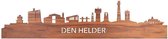 Skyline Den Helder Notenhout - 100 cm - Woondecoratie design - Wanddecoratie - WoodWideCities