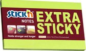 Stick'n sticky notes - 76x127mm, extra sticky, neon groen, 90 memoblaadjes
