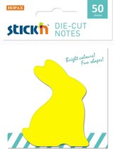 Stick'n Sticky Konijn Notes - 65 x 50mm, 50 memoblaadjes, geel